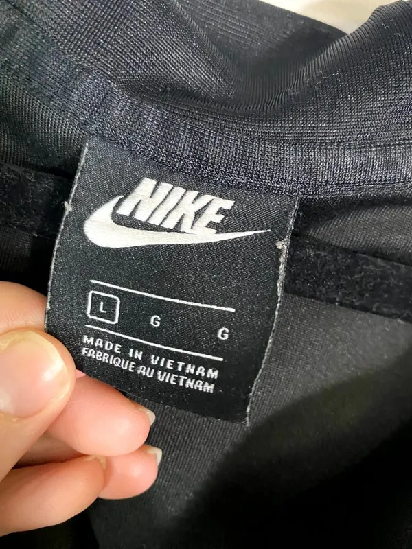 Nike Full Zip Hoodie Women’s Large Black Lightweight Track Jacket Swoosh Logo - Image 2