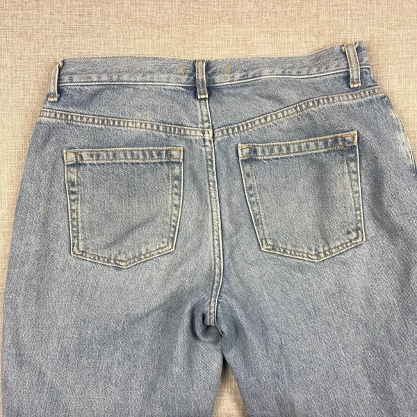 We The Free Jeans Womens 28 Blue Light Wash High Rise Straight Distressed Hem - Image 11
