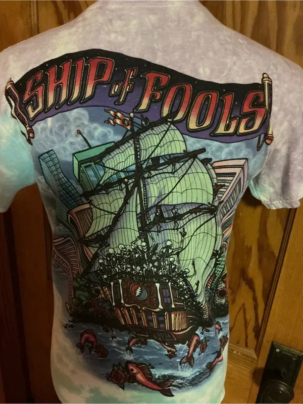 Liquid Blue Grateful Dead Ship of Fools Tie Dye T Shirt Small Deadhead - Image 5