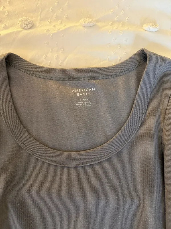 American Eagle gray scoop neck bodysuit - Image 2