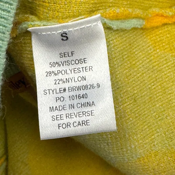Bailey Rose Floral Knit Crop Tank Top Mint Green Yellow BRW0826-9 Small Soft - Image 5