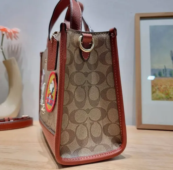Coach X Peanuts Dempsey Tote 22 In Signature Canvas With Patches CE851 - Image 4