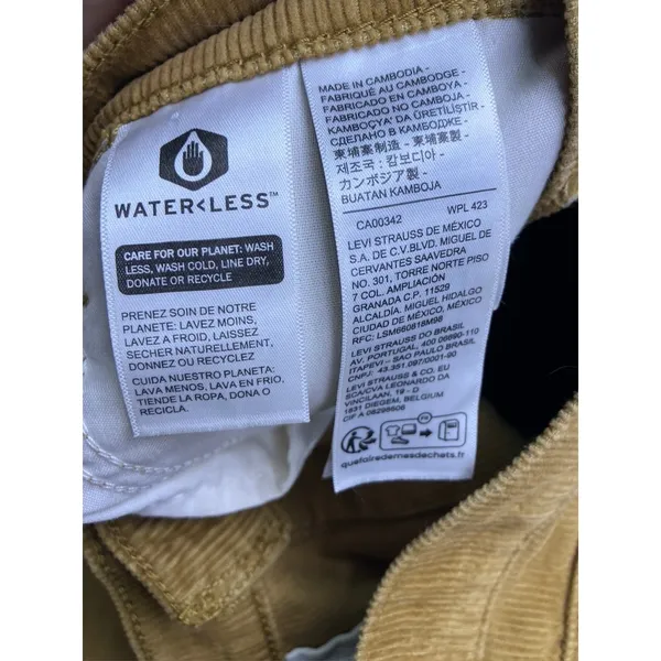 Levi's‎ '94 Baggy Corduroy Pants Womens 32 Tan High Rise Wide Leg A3510-0027 - Image 3