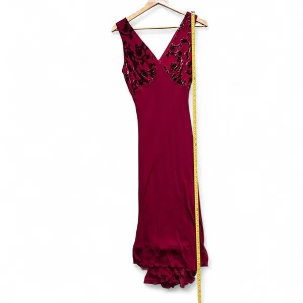 Vintage 90s Jonathan Martin Studio 100% Silk V-Neck Midi Dress Size S - Image 7