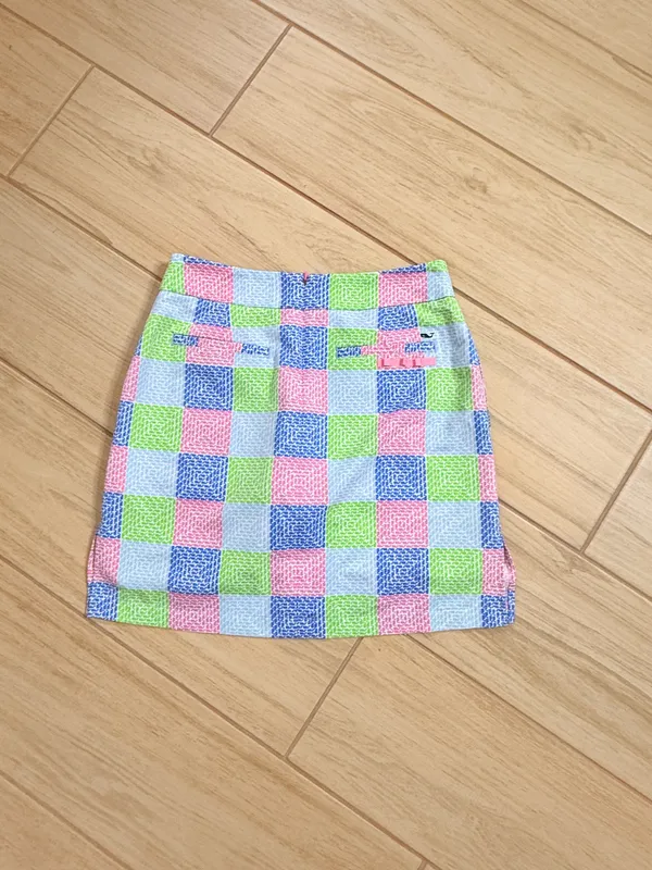Vineyard Vines Golf Skort Womens 2 Patchwork Whale Pink Blue Green Tennis Preppy - Image 7