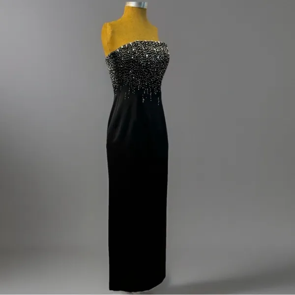JASPER CONR AN Sexy Women's Long Evening Elegant Black Dress. Vintage - Image 5
