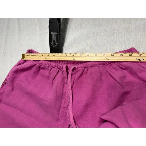 Sunbelt Women's XL Magenta Pink 100% Linen 2 Piece Shirt and Pants Set USA Made - Image 11