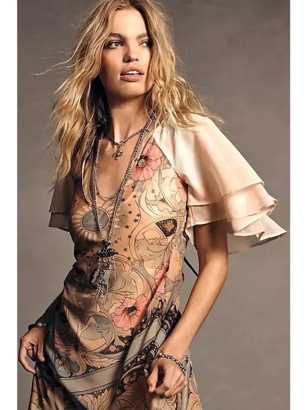 Free People Bohemian Witchy Celestial Nights Maxi Dress in Fairy Combo XL - Image 7