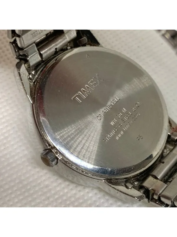 Timex indiglo date women’s watch gold silver tone 35mm quartz analog running - Image 7