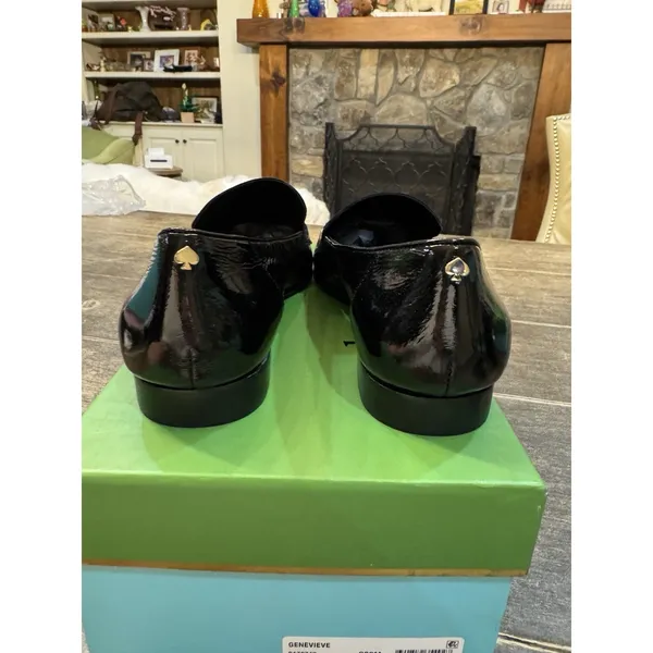 Kate‎ Spade New York BLACK CRINKLE PATENT Women's Genevieve Loafer Size 5.5 - Image 7