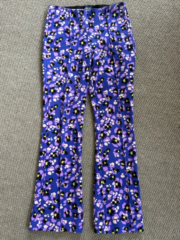 Anthropologie Maeve The Margot Kick Flare Crop Pant Purple Floral Size XXS - Image 3