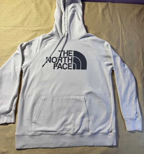 The North Face Half Dome Hoodie Women L White Pullover Logo Sweatshirt - Image 16
