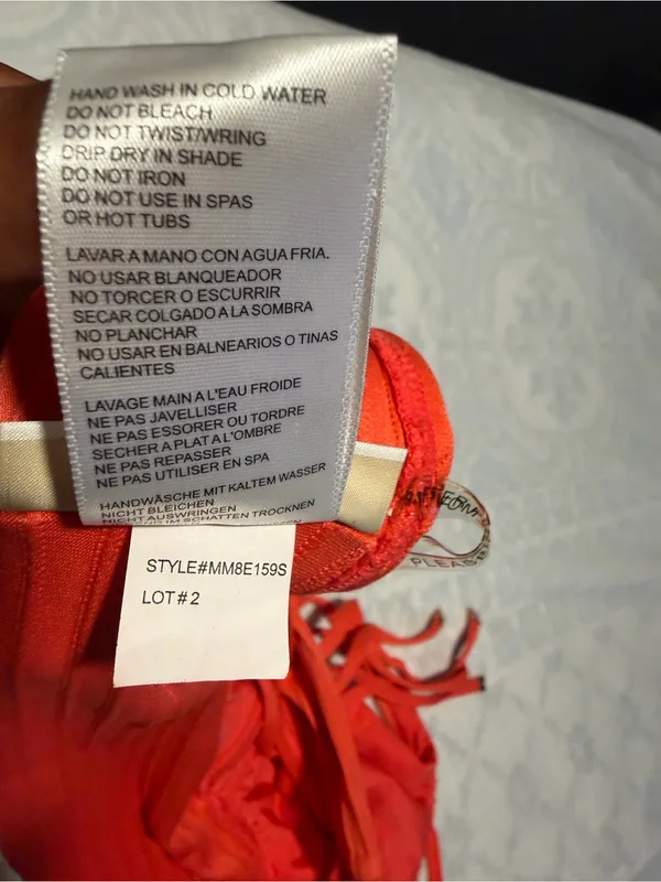 aerie Red Lace Longline Bralette size L - Image 8