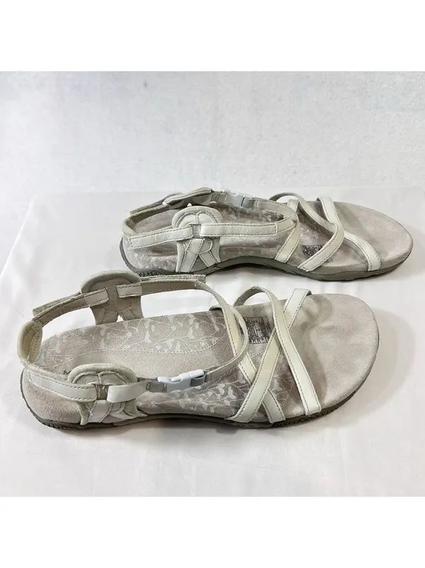 Merrell Sandals Womens 10 San Remo Strappy White Leather Casual Open Toe Hiking - Image 2