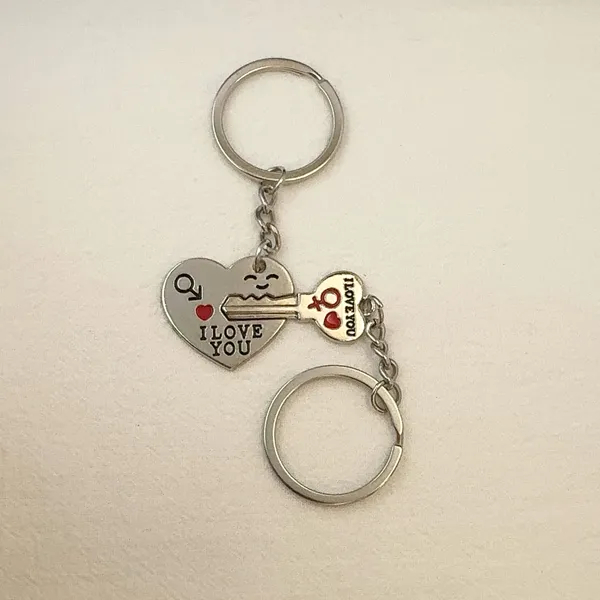 Key Love Heart Keychain Charm for Men Women Car Keychain Key Ring Bag Charm - Image 2