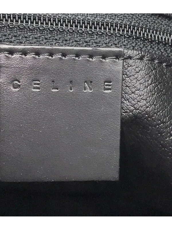 Celine Macadam Triomphe Tote Bag Brown Black Canvas Leather Italy Vintage EUC - Image 13