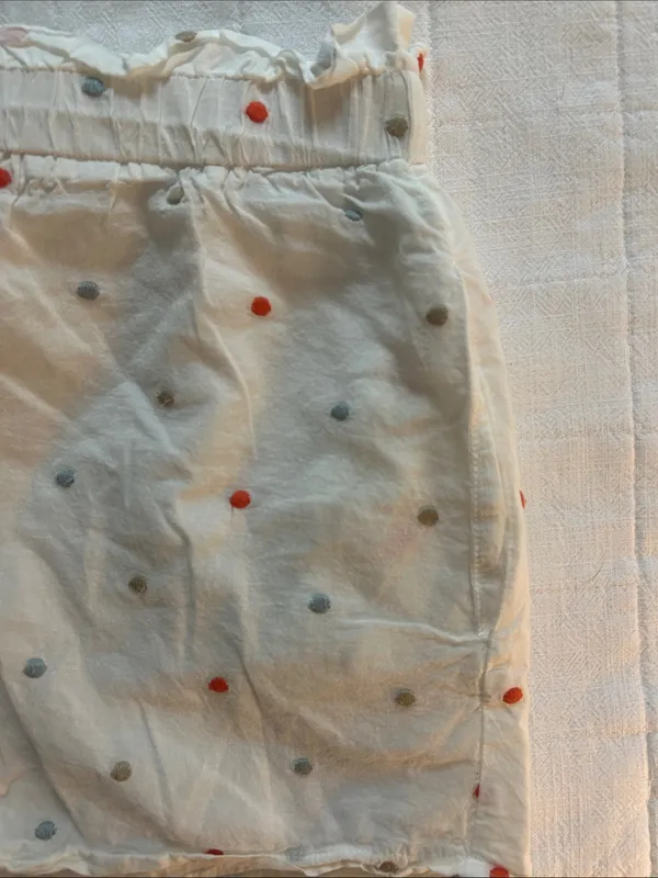 Lush Polka Dot Linen Blend Shorts - White - Image 4