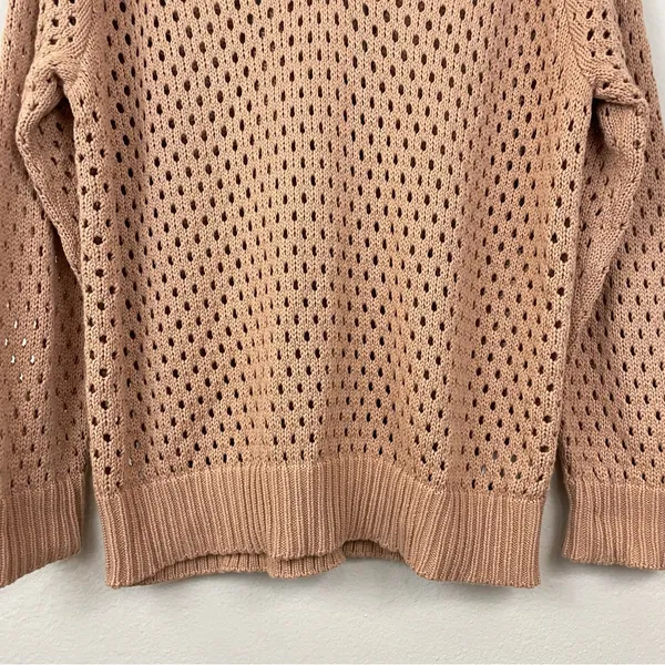NWT Aerie Pointelle Collared Neck Oversized Long Sleeves Sweater Size‎ Medium - Image 7