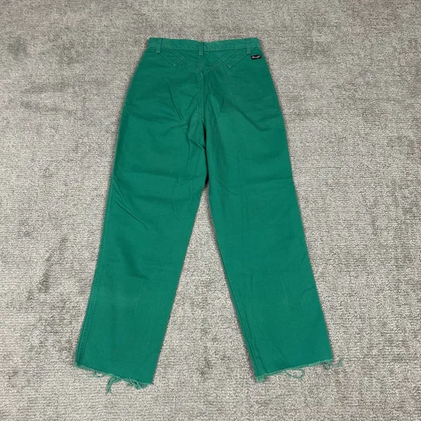 Wrangler Silver Lake Jeans Womens 9 Western Green USA Vintage 80s 27x28 Raw Hem - Image 6