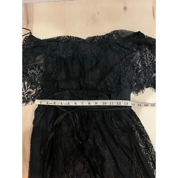 HYFVE NEW Women Black Large Off the Shoulder Lace Dress Whimsigoth Coquette Chic - Image 9