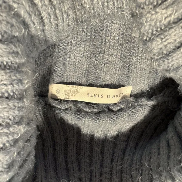 Altar'd State Womens Sweater Turtleneck Ribbed Long Sleeve Blue Size Medium EL - Image 3