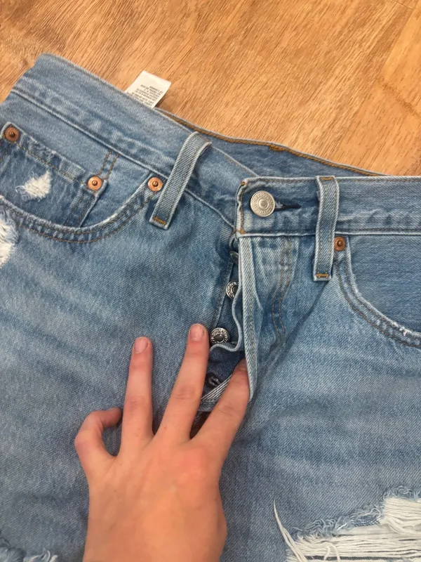 Levi’s 501 Jean Shorts Denim Button Fly - Image 2