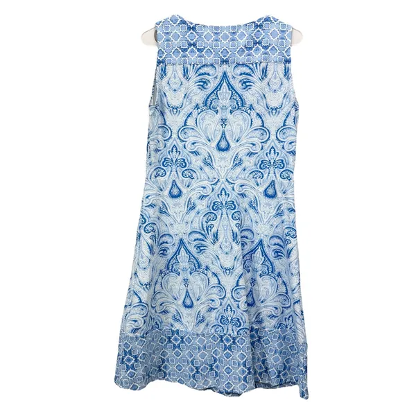 J‎ McLaughlin Blue Catalina Cloth Sleeveless A Line Dress Size MEDIUM - Image 6