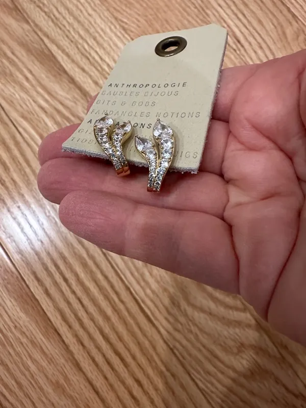 Anthropologie Nadri crystal lobe hoop earrings NEW - Image 6