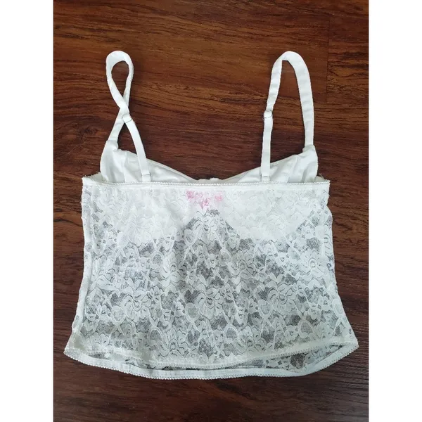 Edikted Cream Lace Bustier Cami Size M Boho Dainty Whimsigoth Romantic Y2K - Image 3