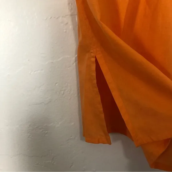 Ruby n Style Orange Cotton Cutout Embroidery Beaded Cap Short Sleeve Blouse - Image 6