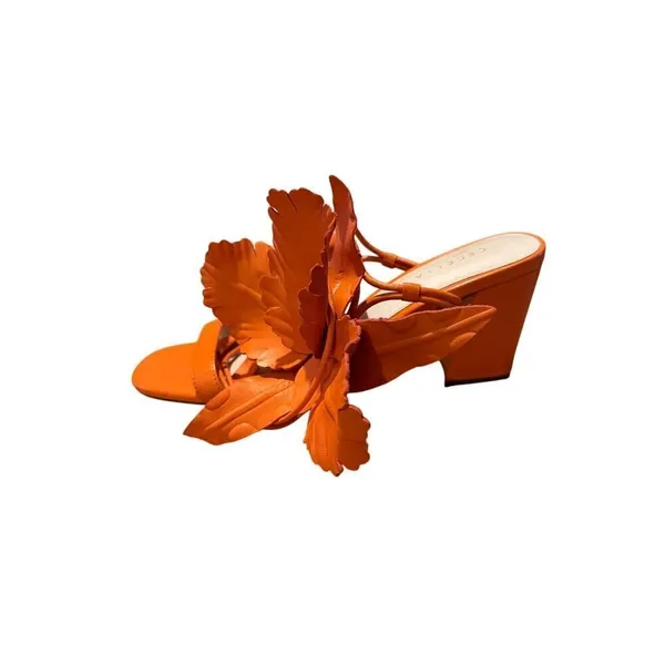 Cecelia New York Hibiscus Sandals in RARE Orange Sz. 10 - Image 6