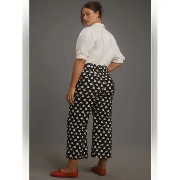 Anthropologie Maeve Colette High Rise Wide Leg Crop Pants in Magic Fabric - Image 7