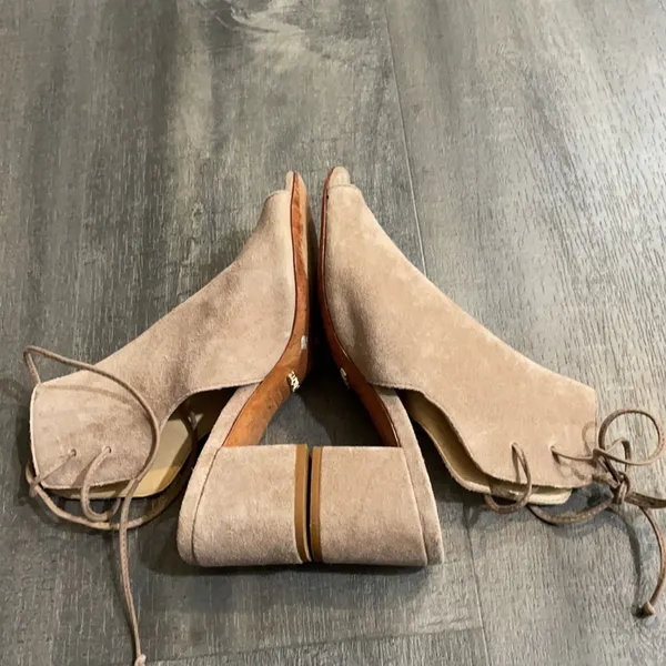Schutz Binalia Lace Up Suede Block Heel Sandals size 6 - Image 6