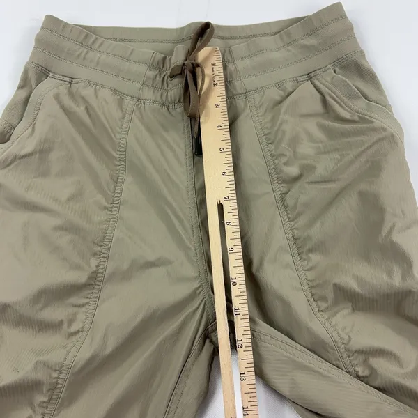 CRZ YOGA Women's Small 4/6 Khaki Striped Ruched Pocket Joggers 28" RS34 - Image 7