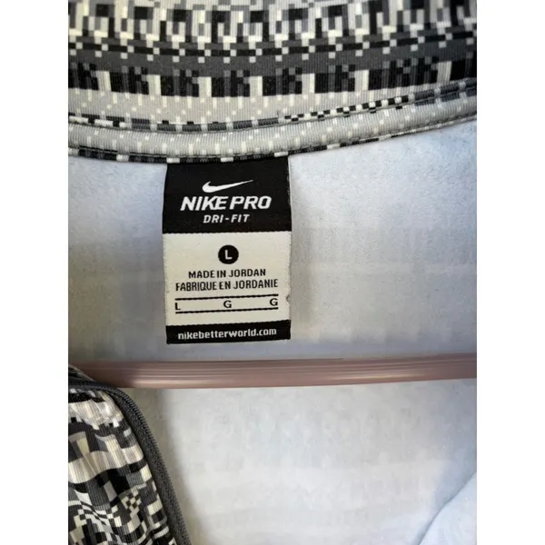 Nike Pro Dri-FIT women Large Black White Pixel Geometric Quarter-Zip Pullover - Image 5
