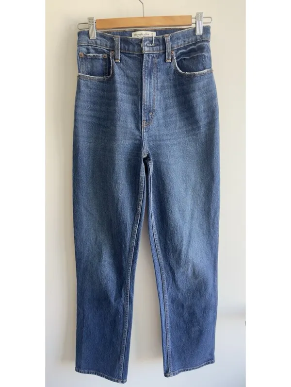 Abercrombie & Fitch Jeans Curve Love 90s Straight Ultra High Rise Denim Size 25 - Image 3