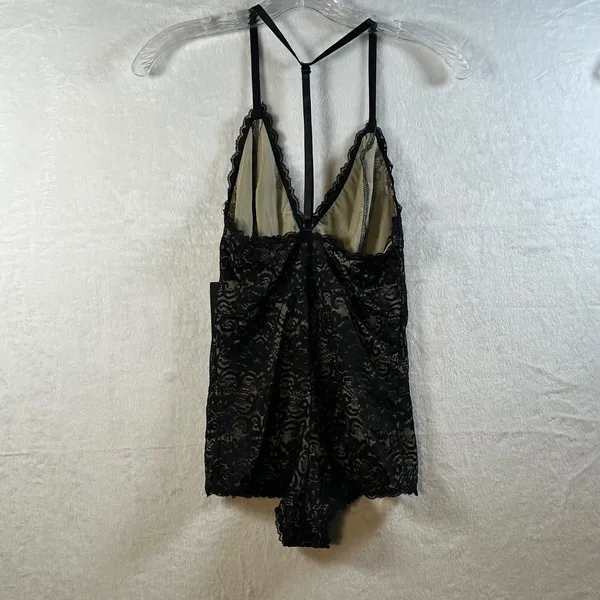 Lulus Black Lace Teddy Bodysuit Sheer V Neck Halter‎ Strap Lingerie Size S - Image 5