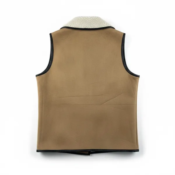 Cowgirl Justice Womens XL Faux Suede Sherpa Lined Vest‎ Tan Western Shawl Collar - Image 2