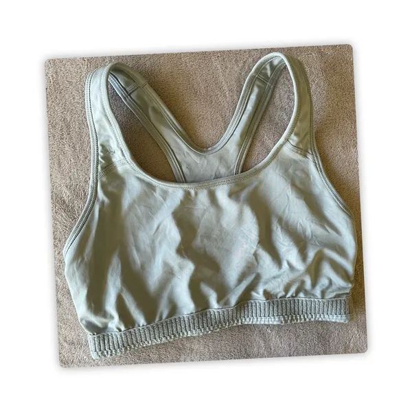 Nike Racerback‎ Dri-FIT Women's Size Medium Workout Sports Bra Soft Green - Image 4
