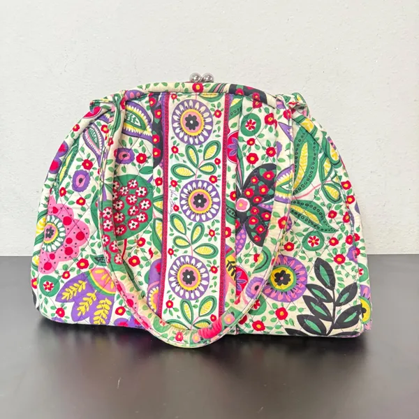 Vera Bradley Viva La Vera Print Bag Eloise Kiss Clasp Metal Closure Quilted - Image 3