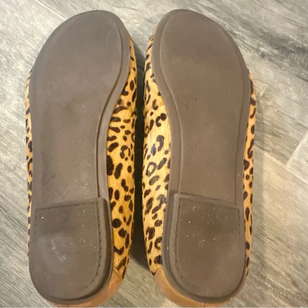 Vionic Orthaheel Minna Leopard Print Calf Hair Beige Leather Ballet Flats US 8 - Image 6