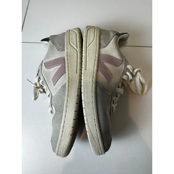 Veja V-10 Suede Sneakers‎ Womens Size 5 Gray Pink Low Top Tennis Shoes - Image 6