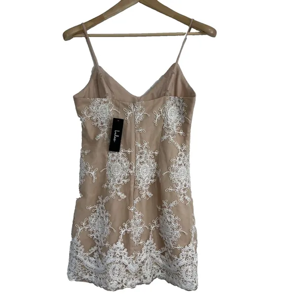 Lulu's Mini Dress White Crochet Lace‎ Bodycon Medium Cocktail Party Night Out - Image 3
