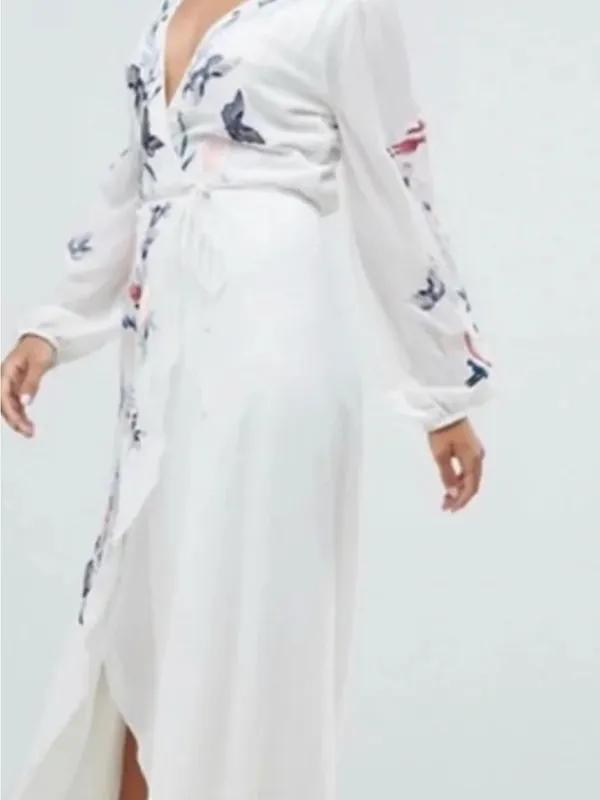 Hope & Ivy Maternity size 8-gorgeous embroidered wrap dress - Image 15