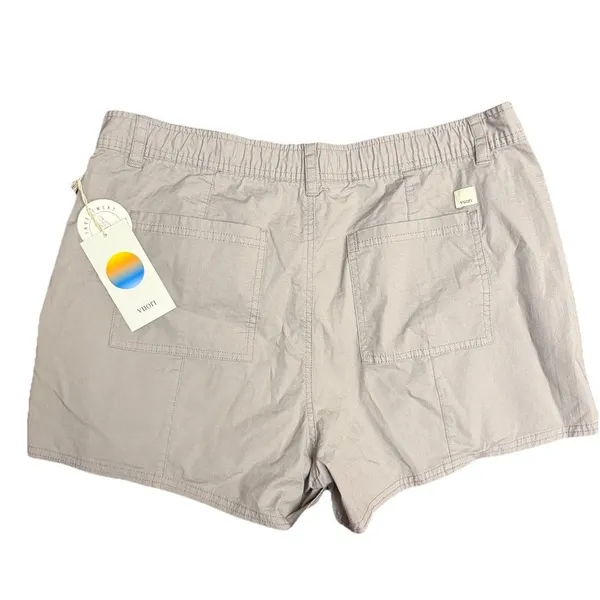 Vuori Womens Soft Pewter Vintage Ripstop Utility Shorts 4 Pockets Sz XL New - Image 2