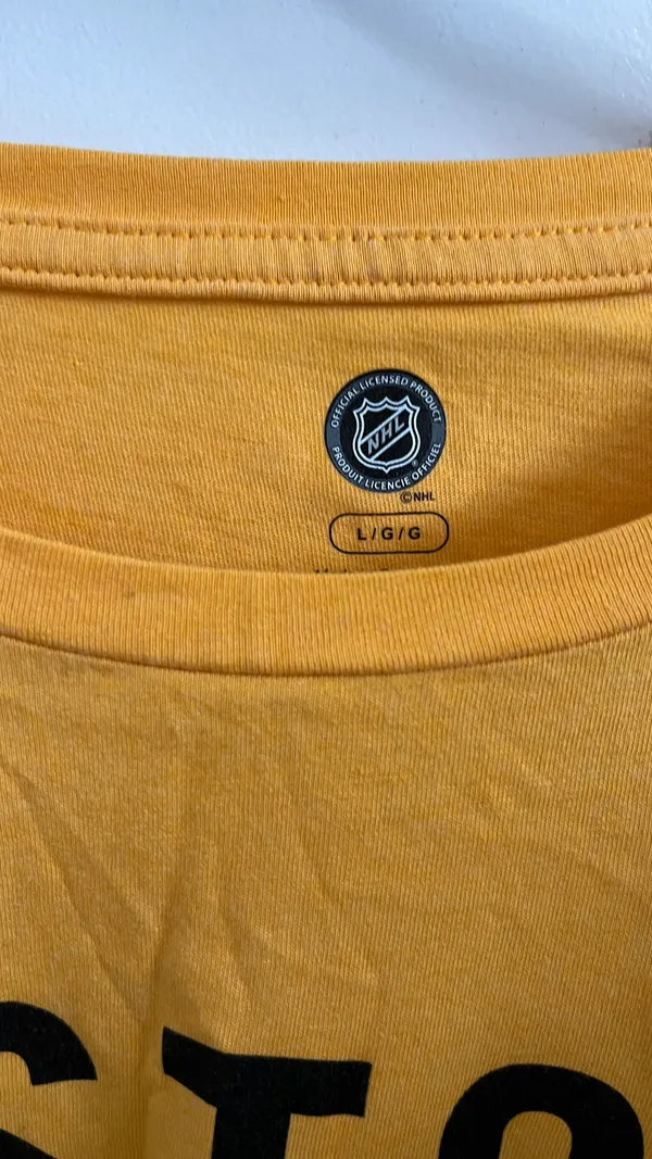 Boston Bruins Long Sleeve Tee Yellow Size L - Image 3