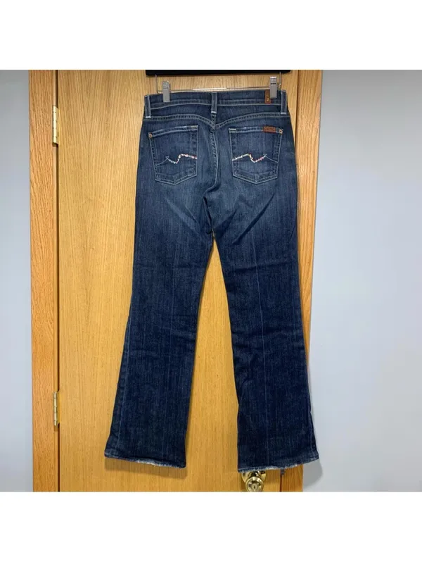 7 For All Mankind Dark Blue Bootcut Jeans - Size 26 - Image 2
