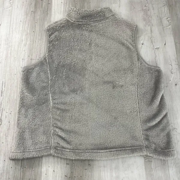 Croft & Barrow Gray Zip Up Sleeveless Soft Fleece Vest Pockets Large - Image 2