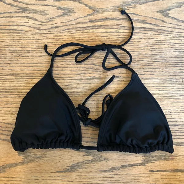 Xhilaration Retro Style Black High Leg Tie Bikini Size L - Image 2