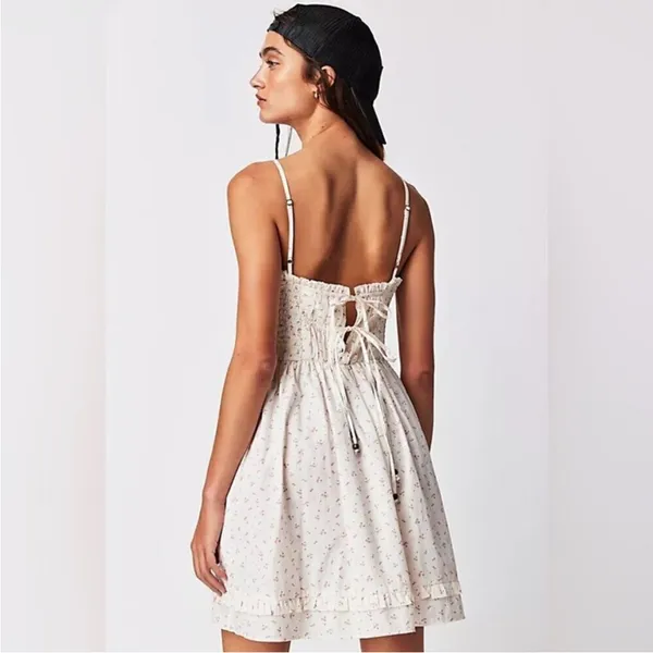 Free People Gabby Cherry Print Mini Dress Size XS - Image 6